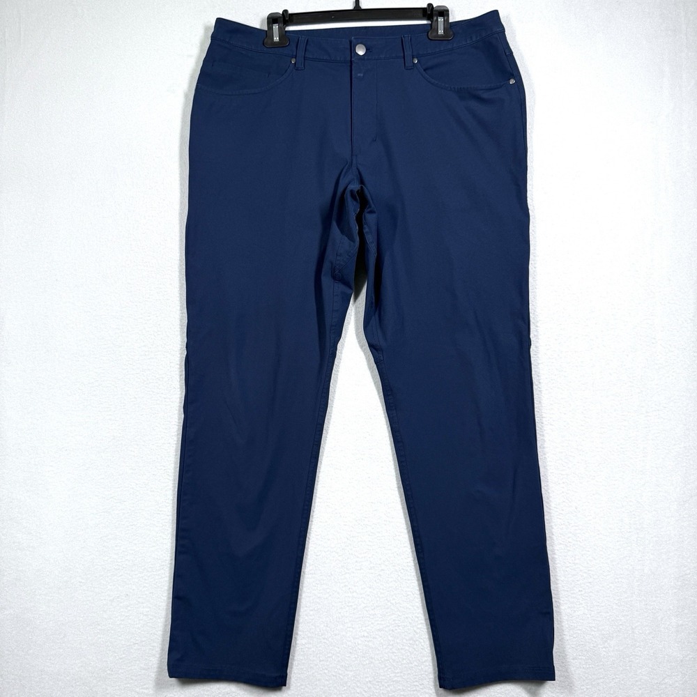 Lululemon Pants Mens 35 ABC Classic Fit 5 Pocket Warpstreme Commuter Blue 35x30